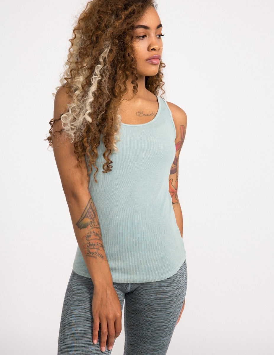 BFF Rib Tank Vintage Wash - Agave - Tanks