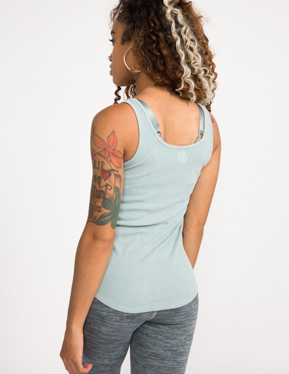 BFF Rib Tank Vintage Wash - Agave - Tanks