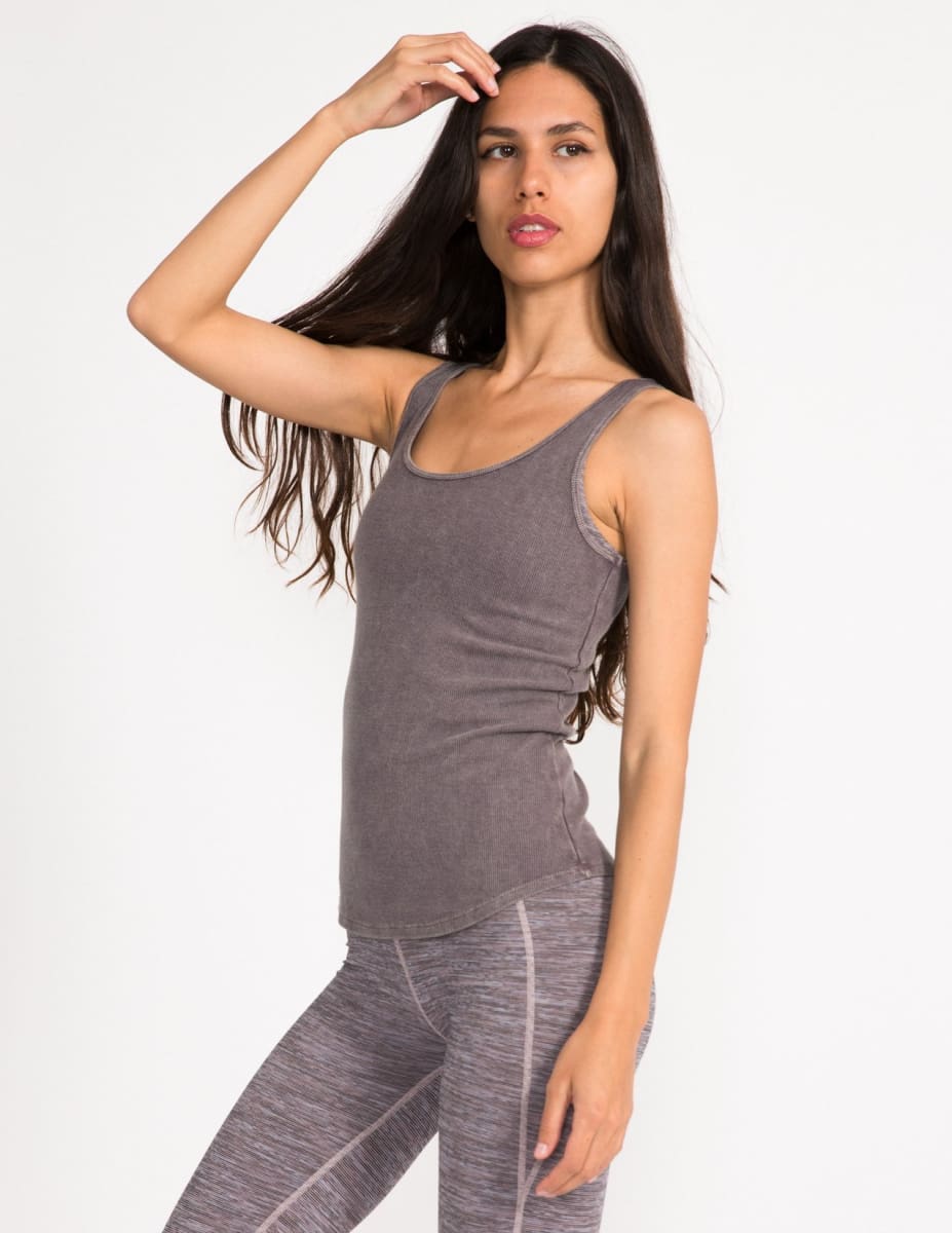 BFF Rib Tank Vintage Wash - Wolf - Tanks