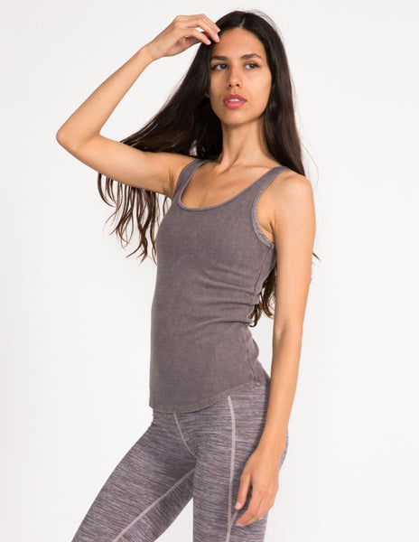 BFF Rib Tank Vintage Wash - Wolf - Tanks