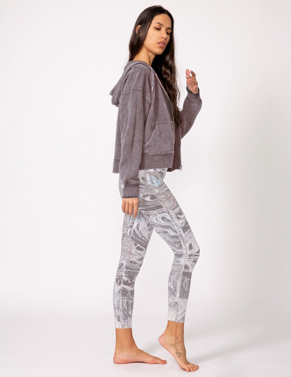 Crop Boyfriend Hoodie Vintage Wash - Wolf - Jackets