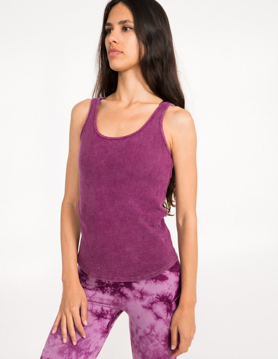 Bff Rib Tank Vintage Wash - Mystic Purple - Tanks