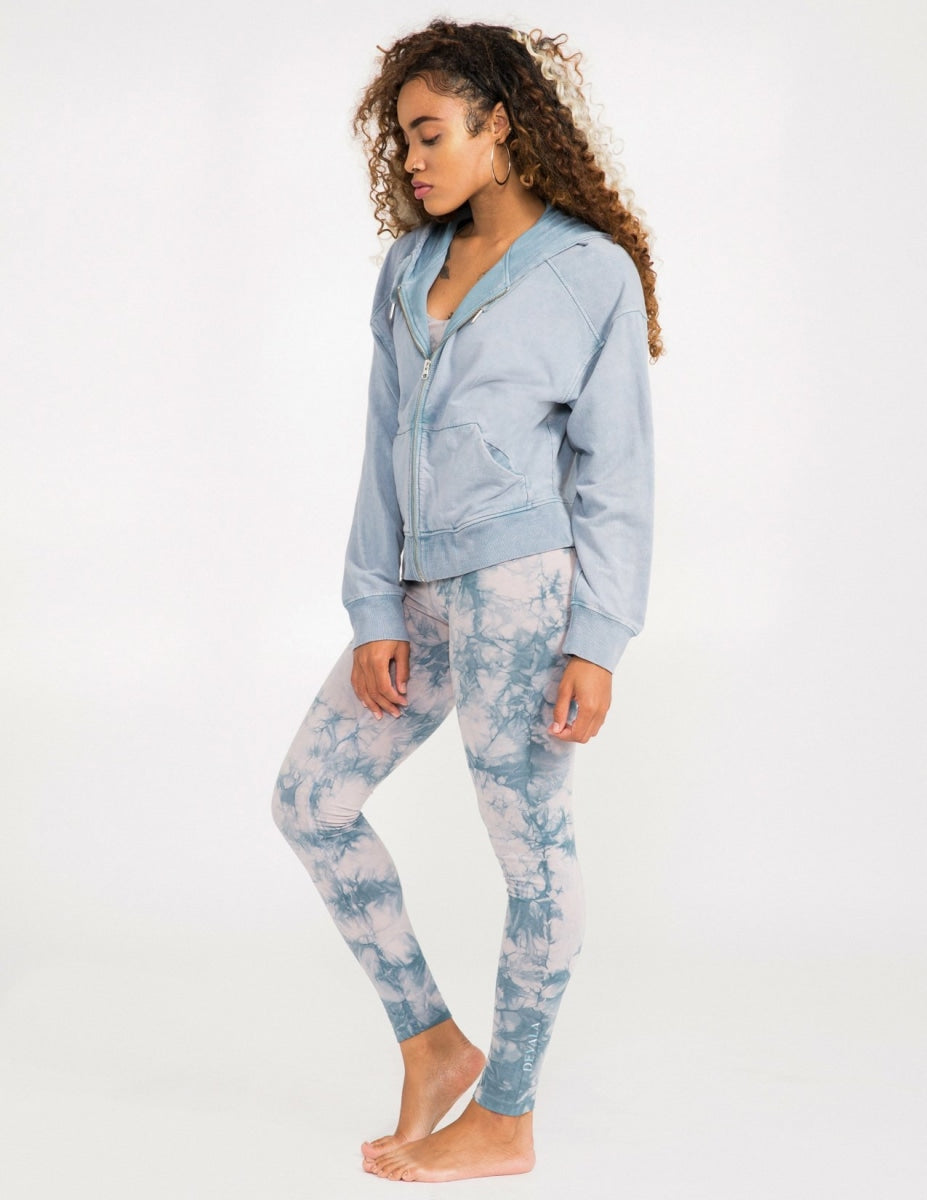 Crop Boyfriend Hoodie Vintage Wash - Sea Mist - Jackets