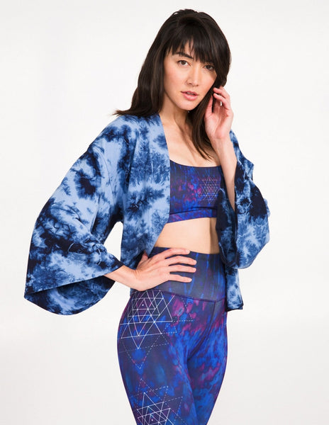 Flow Crop Kimono - Cosmos Crystal Wash - Shirts