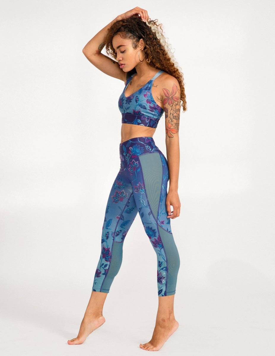 Kali 3/4 Legging - In Bloom - Sea Mist - Leggings